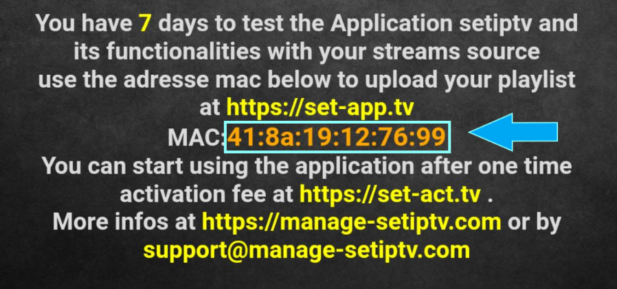 Set IPTV Mac Address